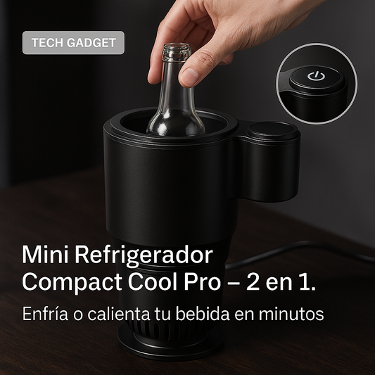 Mini nevera Compact Cool Pro 2 en 1 — enfría o calienta bebidas, color negro
